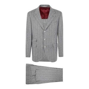 Brunello Cucinelli Gray Silk Two-Piece Men's Suit